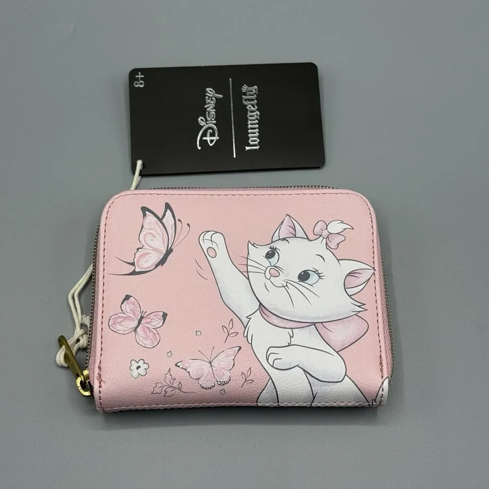 Loungefly Disney The Aristocats Marie Butterfly Pink Mini Zipper Wallet NEW - Picture 1 of 3